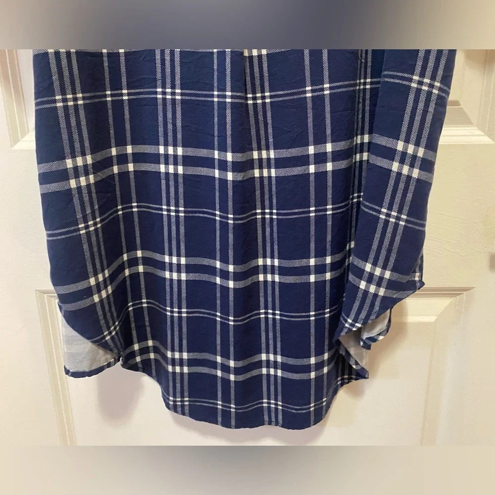 torrid Navy and White Plaid Shirt Dress